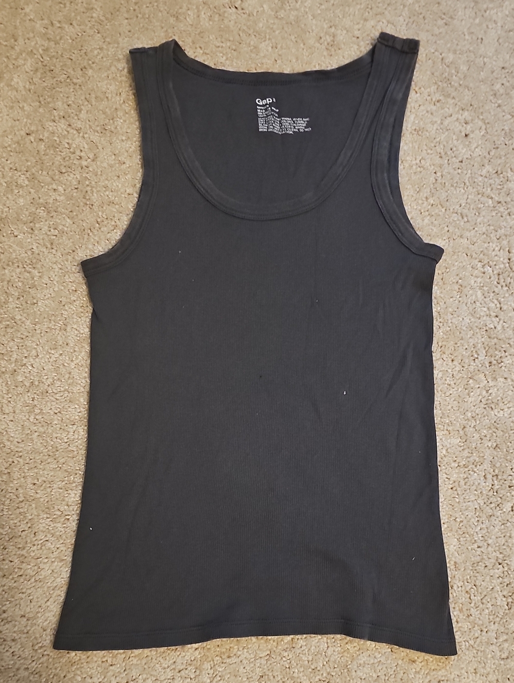 GAP Charcoal Gray Ribbed Scoop Neck Tank